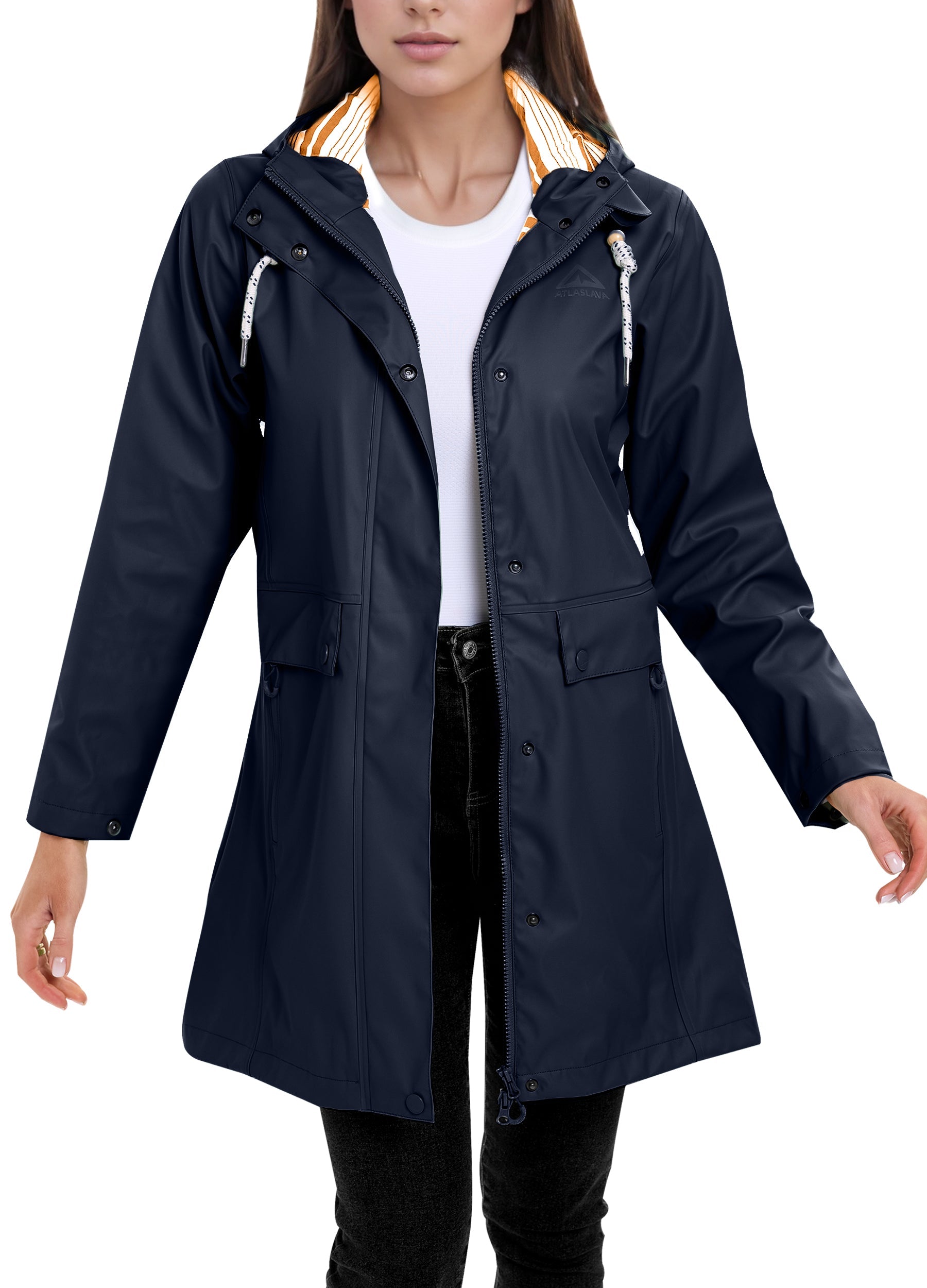 SplashGlow Women's Long Waterproof  Jacket Atlaslava