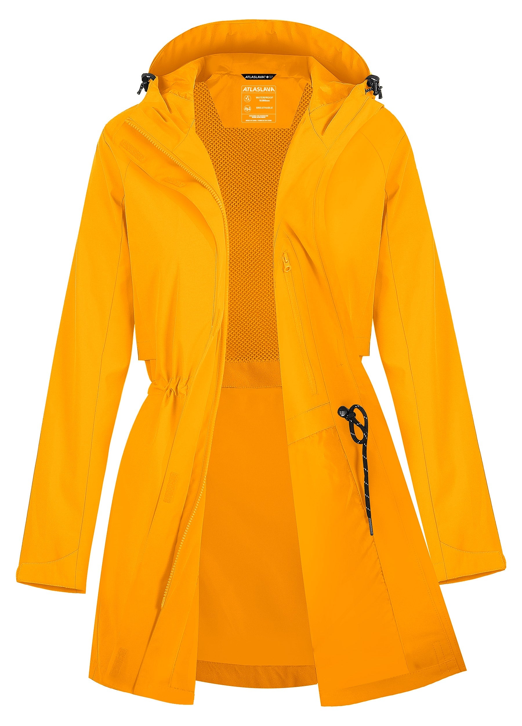 Women's Rain Jacket with Mesh: 10000mm W/P Index 10000 Level Breathable Atlaslava