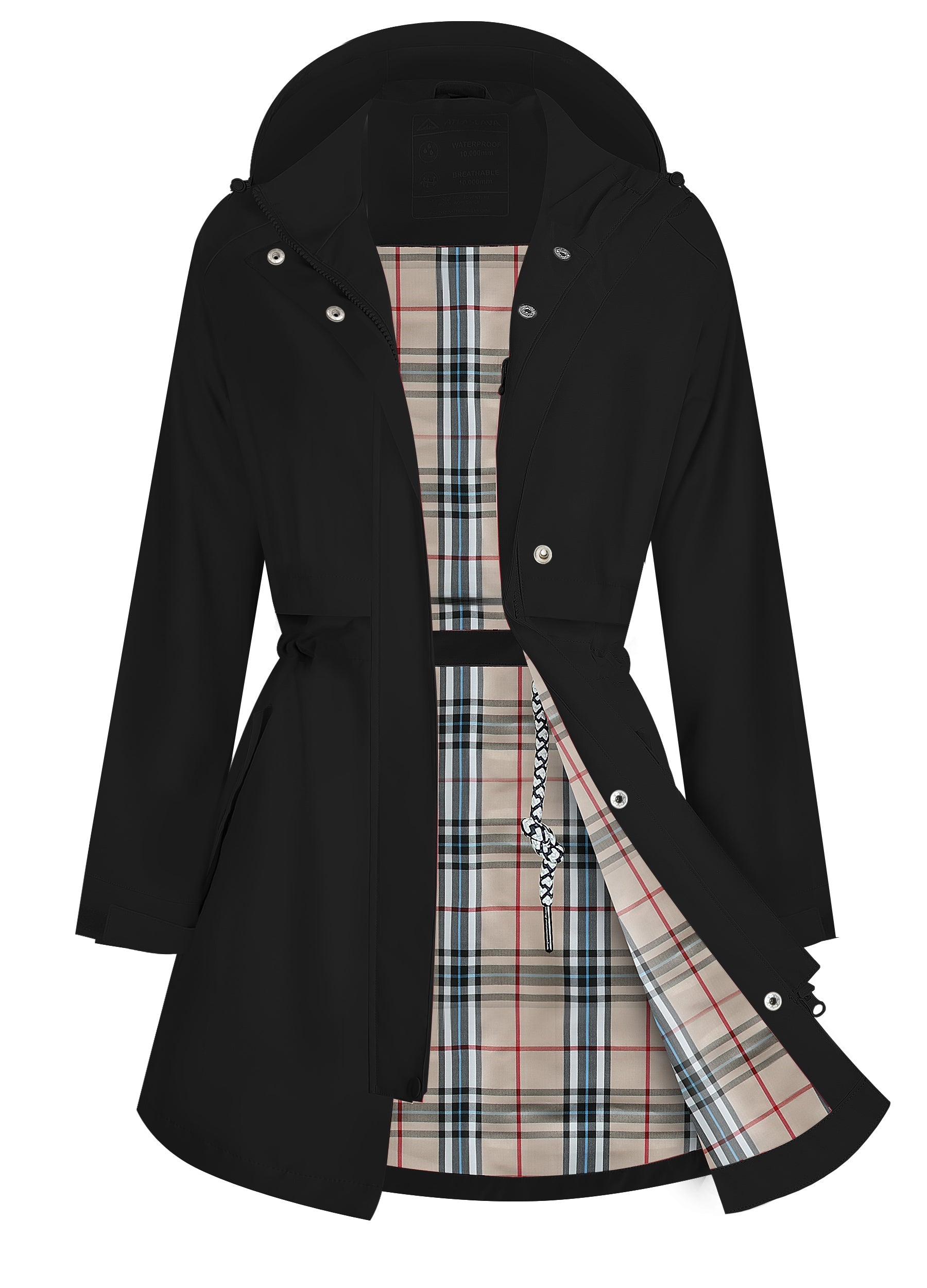 Women's Long Rain Jacket : 10000mm W/P Index 10000 Level Breathable Altaslava