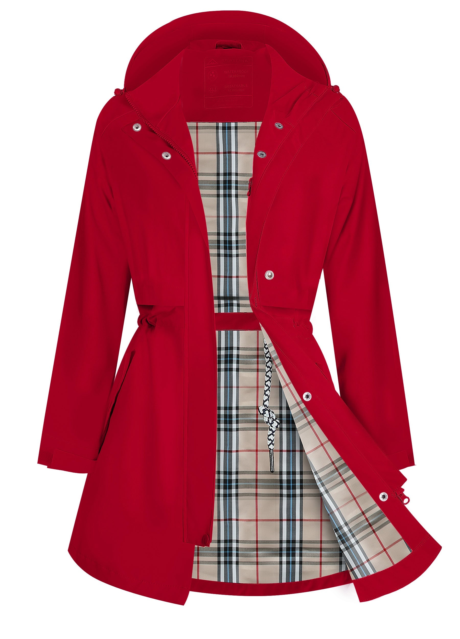 Women's Long Rain Jacket : 10000mm W/P Index 10000 Level Breathable Altaslava