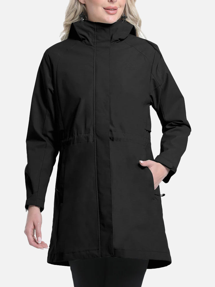 AquaFlex Womens Hooded Waterproof  jacket Atlaslava