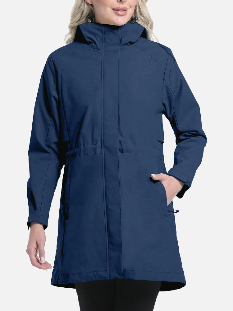 AquaFlex Womens Hooded Waterproof  jacket Atlaslava