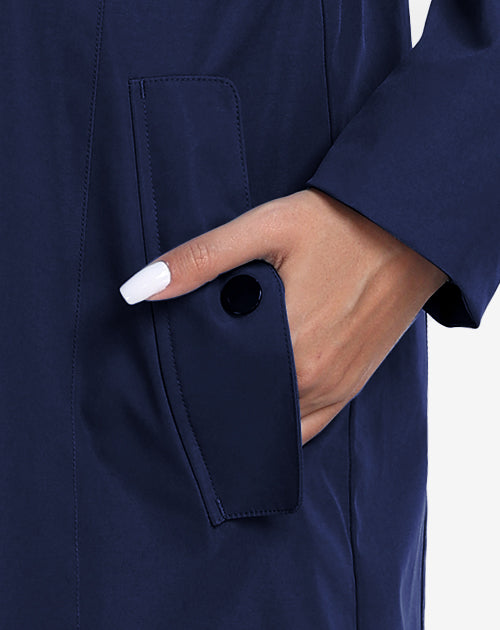 AquaFlex Women's Long Waterproof Hooded Raincoat Atlaslava