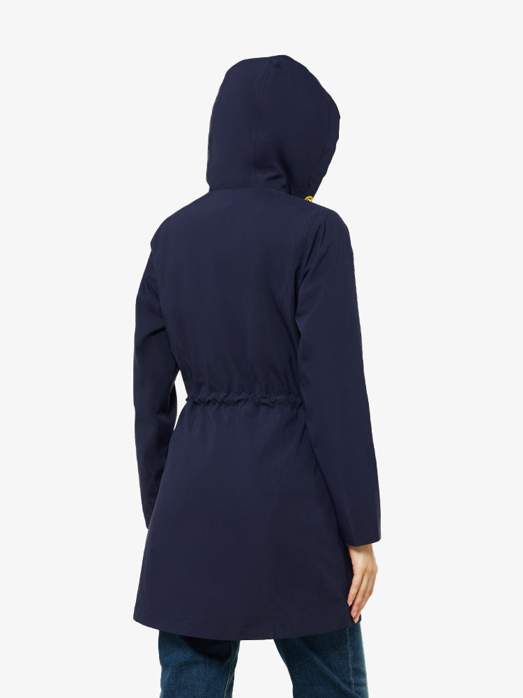 AquaFlex Women's Long Waterproof Hooded Raincoat Atlaslava
