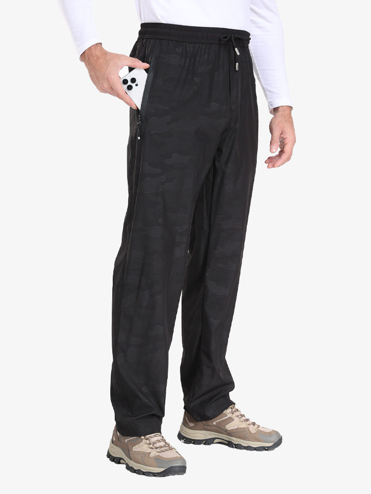 ATLASLAVA Men's Trousers With Drawstring Waist And Zip Closure Atlaslava