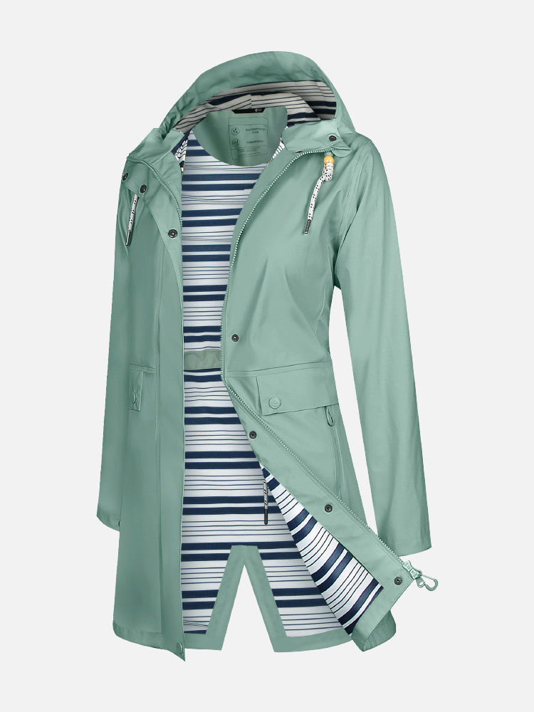 SplashGlow Women's Long Waterproof  Jacket Atlaslava