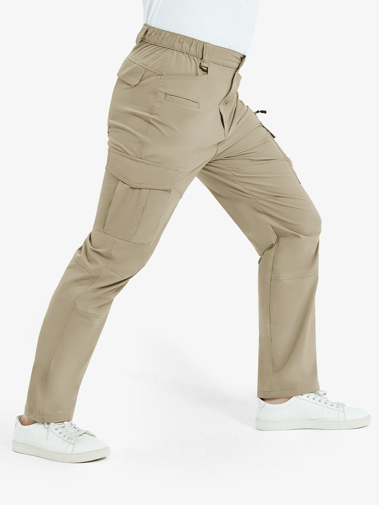 Men's Waterproof Windproof Lightweight Multi-Pocket Workwear Pants Hiking Trousers